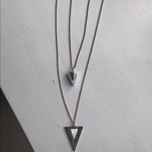 Gold Layered Triangle Necklace Set